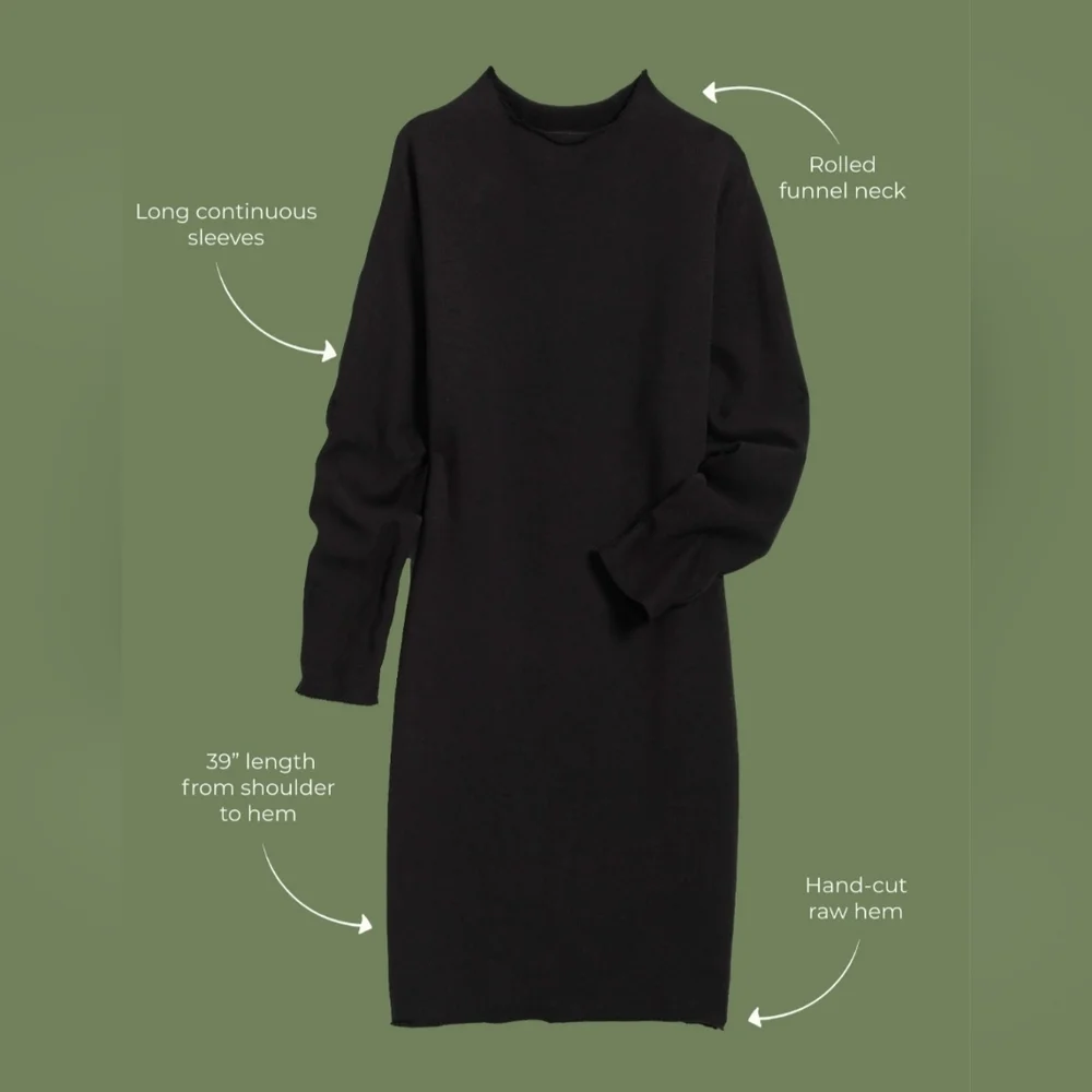 Frank & Eileen Izzie Sweatshirt Party Dress Funnel Neck Black Size Medium $278